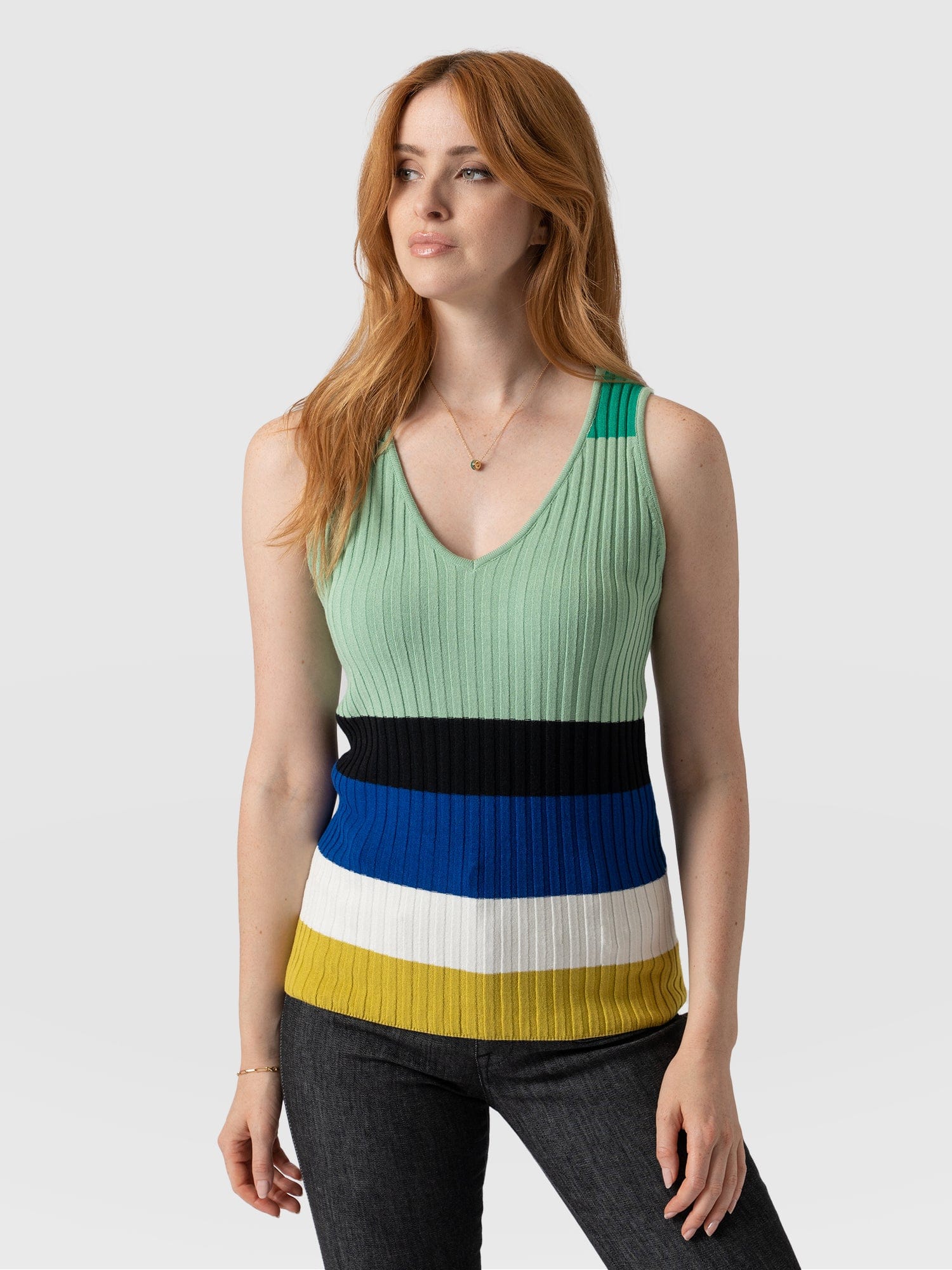 Maar Knit Vest Top Multi Stripe - Women's Tops | Saint + Sofia® EU
